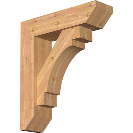 Merced Slat Smooth Bracket W/ Offset Brace, Western Red Cedar, 7 1/2W X 28D X 32H